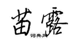 王正良苗露行书个性签名怎么写
