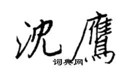 王正良沈鹰行书个性签名怎么写