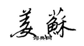 王正良姜苏行书个性签名怎么写