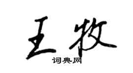 王正良王牧行书个性签名怎么写