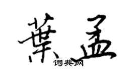 王正良叶孟行书个性签名怎么写