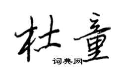 王正良杜童行书个性签名怎么写