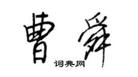 王正良曹舜行书个性签名怎么写