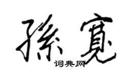 王正良孙宽行书个性签名怎么写