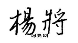 王正良杨将行书个性签名怎么写