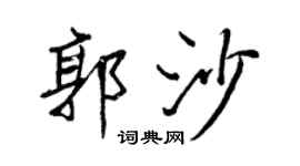 王正良郭沙行书个性签名怎么写