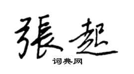 王正良张起行书个性签名怎么写