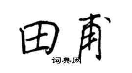 王正良田甫行书个性签名怎么写