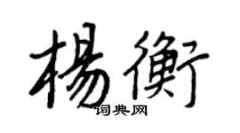 王正良杨衡行书个性签名怎么写