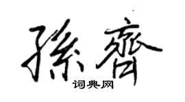 王正良孙齐行书个性签名怎么写