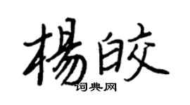 王正良杨皎行书个性签名怎么写