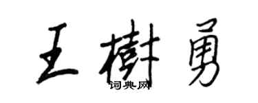 王正良王树勇行书个性签名怎么写