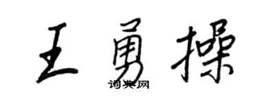 王正良王勇操行书个性签名怎么写