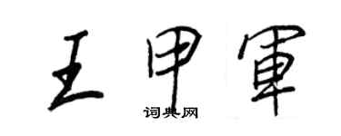 王正良王甲军行书个性签名怎么写