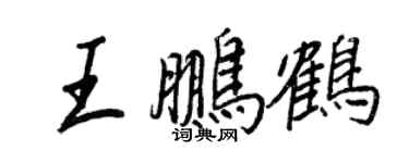 王正良王鹏鹤行书个性签名怎么写