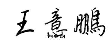 王正良王意鹏行书个性签名怎么写