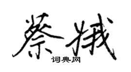 王正良蔡娥行书个性签名怎么写