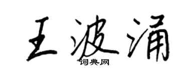 王正良王波涌行书个性签名怎么写