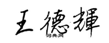 王正良王德辉行书个性签名怎么写