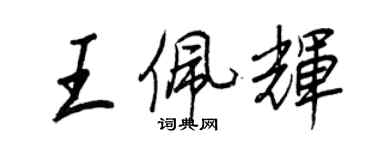 王正良王佩辉行书个性签名怎么写