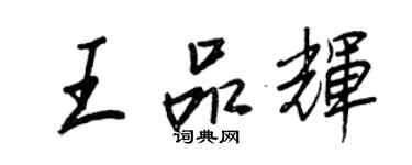 王正良王品辉行书个性签名怎么写