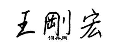 王正良王刚宏行书个性签名怎么写