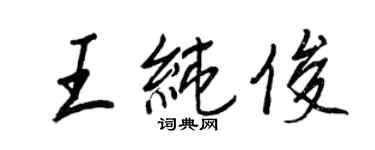 王正良王纯俊行书个性签名怎么写