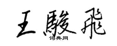 王正良王骏飞行书个性签名怎么写