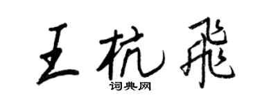 王正良王杭飞行书个性签名怎么写