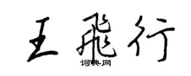 王正良王飞行行书个性签名怎么写