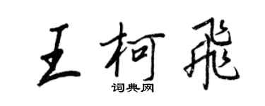 王正良王柯飞行书个性签名怎么写