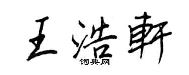 王正良王浩轩行书个性签名怎么写