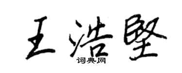 王正良王浩坚行书个性签名怎么写