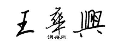 王正良王华兴行书个性签名怎么写