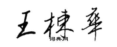王正良王栋华行书个性签名怎么写