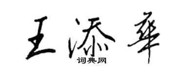 王正良王添华行书个性签名怎么写