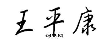 王正良王平康行书个性签名怎么写