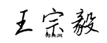 王正良王宗毅行书个性签名怎么写