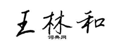 王正良王林和行书个性签名怎么写