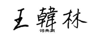 王正良王韩林行书个性签名怎么写