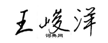 王正良王峻洋行书个性签名怎么写