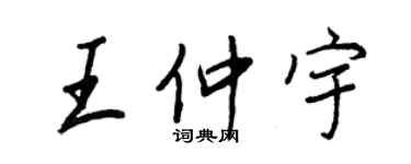 王正良王仲宇行书个性签名怎么写