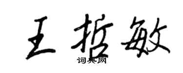 王正良王哲敏行书个性签名怎么写