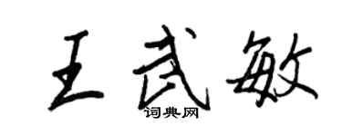 王正良王武敏行书个性签名怎么写