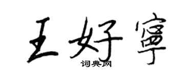 王正良王好宁行书个性签名怎么写