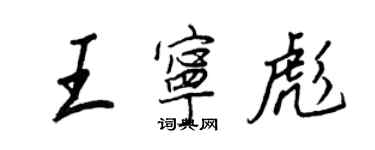 王正良王宁彪行书个性签名怎么写