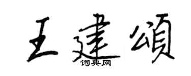 王正良王建颂行书个性签名怎么写