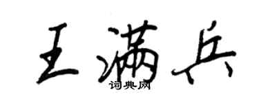 王正良王满兵行书个性签名怎么写
