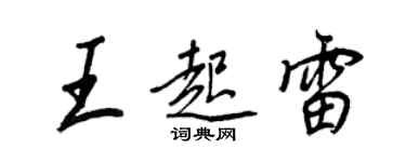王正良王起雷行书个性签名怎么写