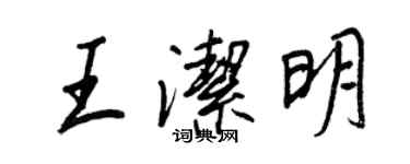 王正良王洁明行书个性签名怎么写